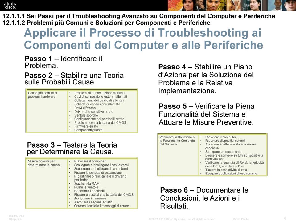 Passo 2 Stabilire una Teoria sulle Probabili Cause. Passo 4 Stabilire un Piano d Azione per la Soluzione del Problema e la Relativa Implementazione.