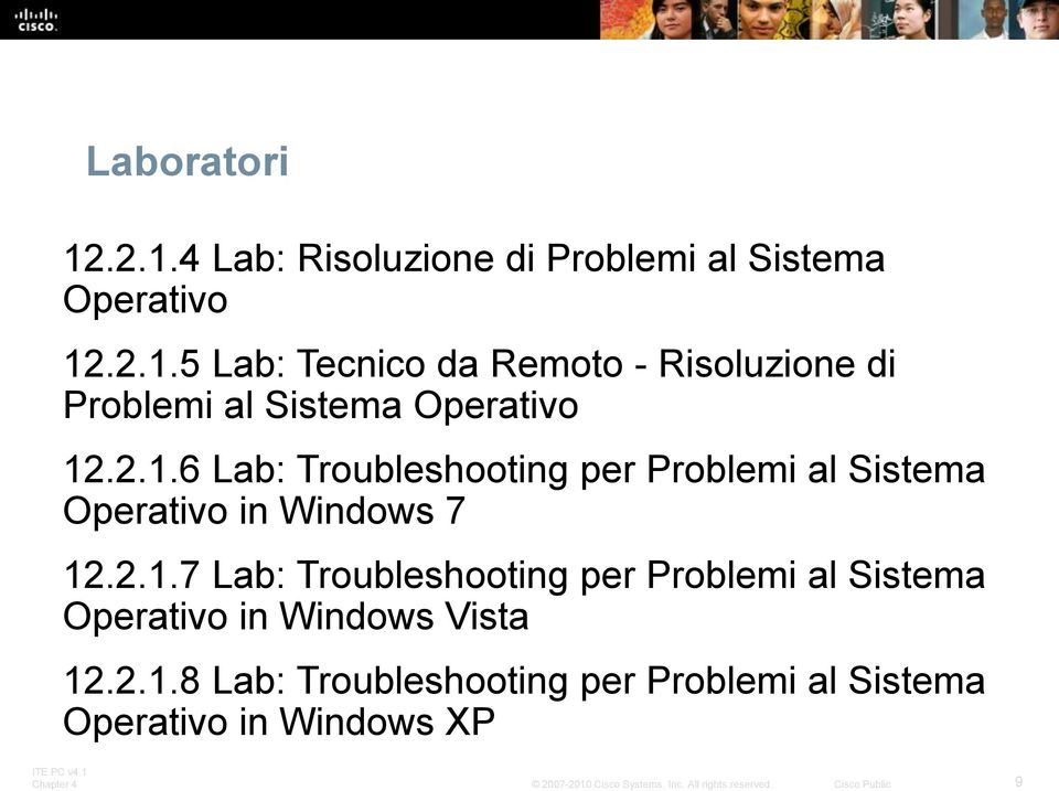 2.1.8 Lab: Troubleshooting per Problemi al Sistema Operativo in Windows XP 9