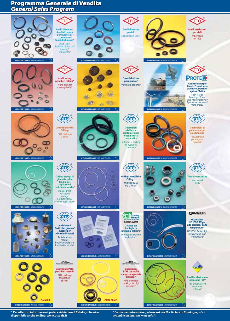 - EUROPEAN DISTRIBUTOR Anelli V-ring per alberi rotanti* V-ring seals for rotating shafts* Guarnizioni per pneumatica* Pneumatic packings* PROTE Anelli di tenuta per Giunti / Prese di forza /