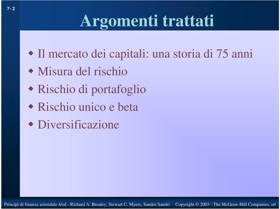 Diversificazione Principi di finanza aziendale 4/ed - Richard A.