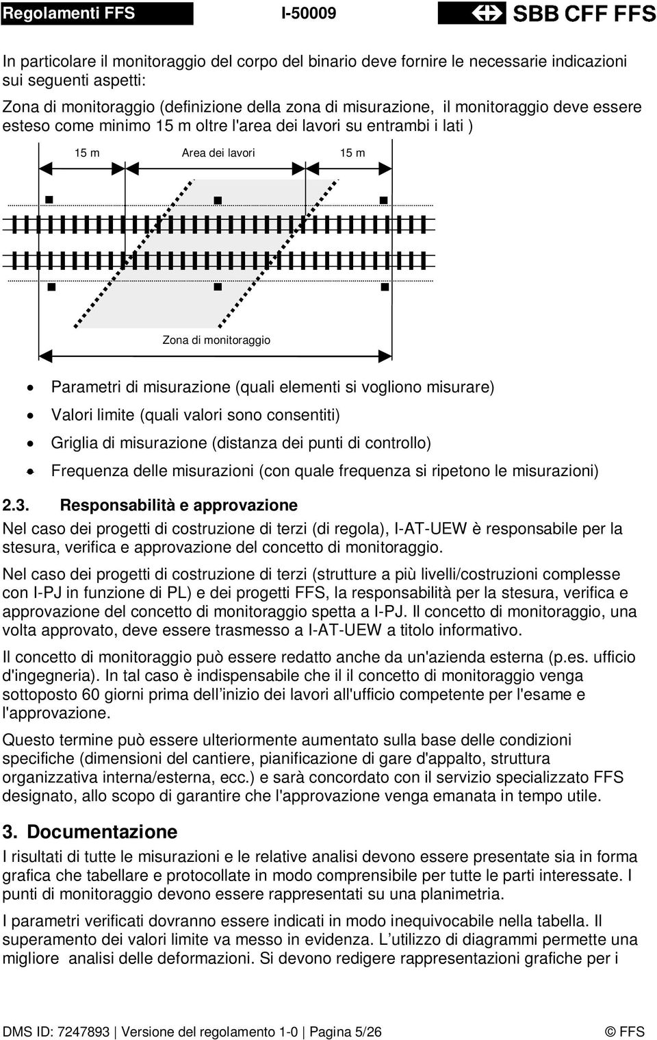 (quali valori sono consentiti) Griglia di misurazione (distanza dei punti di controllo) Frequenza delle misurazioni (con quale frequenza si ripetono le misurazioni) 2.3.