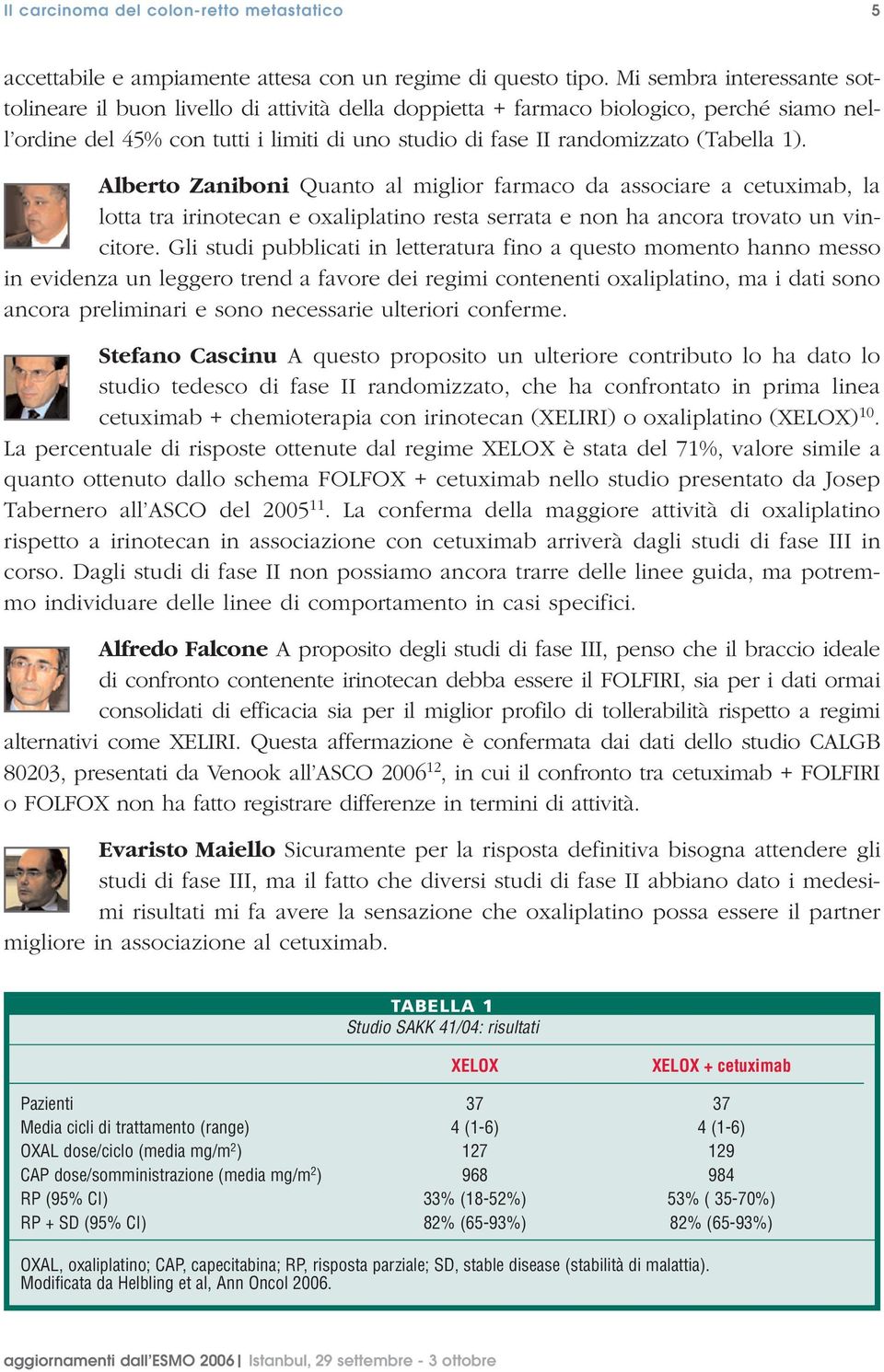 1). Alberto Zaniboni Quanto al miglior farmaco da associare a cetuximab, la lotta tra irinotecan e oxaliplatino resta serrata e non ha ancora trovato un vincitore.