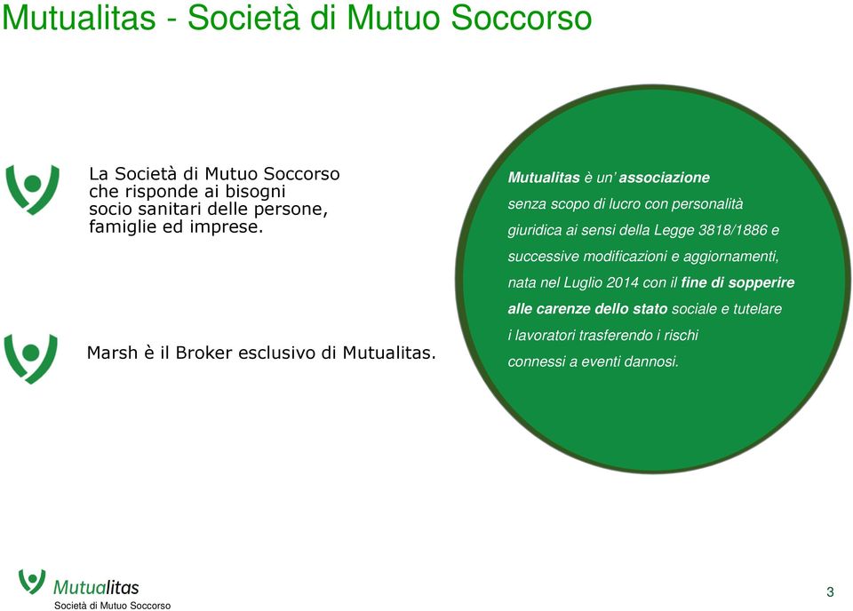 Mutualitas è un associazione senza scopo di lucro con personalità giuridica ai sensi della Legge 3818/1886 e