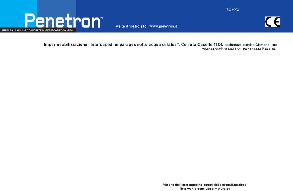 Penetron Standard, Penecrete malta Visione dell