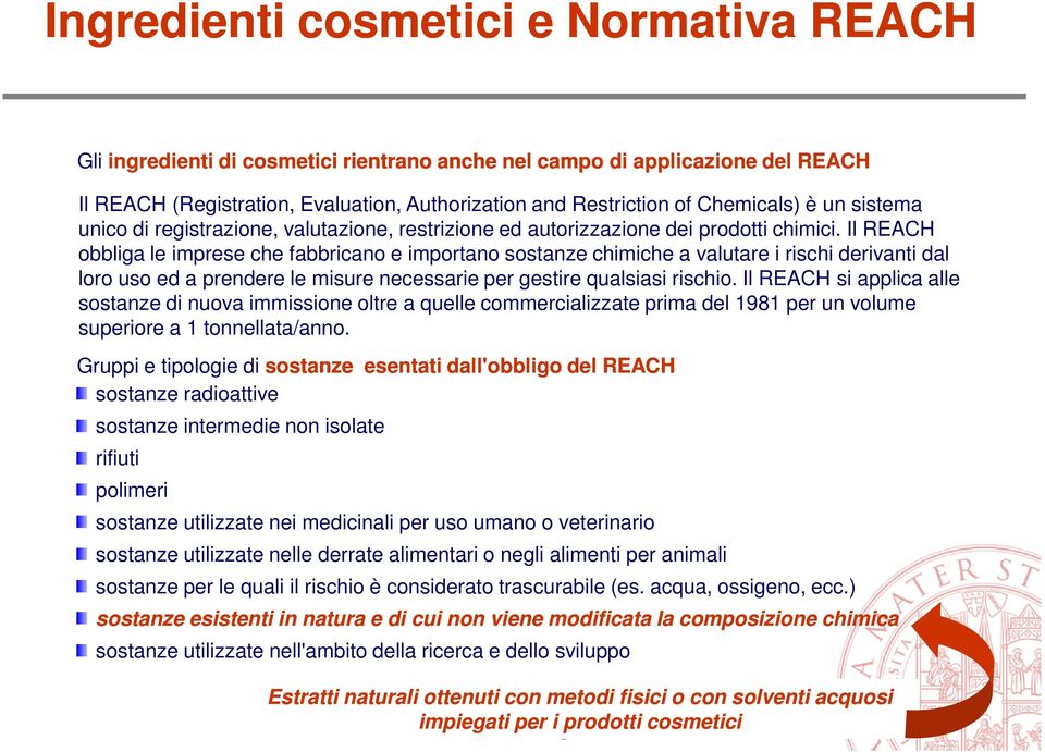 Il REACH obbliga le imprese che fabbricano e importano sostanze chimiche a valutare i rischi derivanti dal loro uso ed a prendere le misure necessarie per gestire qualsiasi rischio.