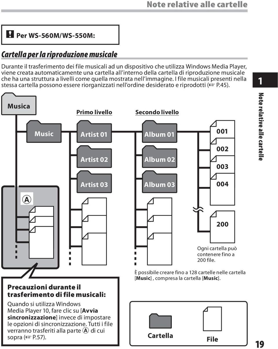 I file musicali presenti nella stessa cartella possono essere riorganizzati nell ordine desiderato e riprodotti ( P.45).