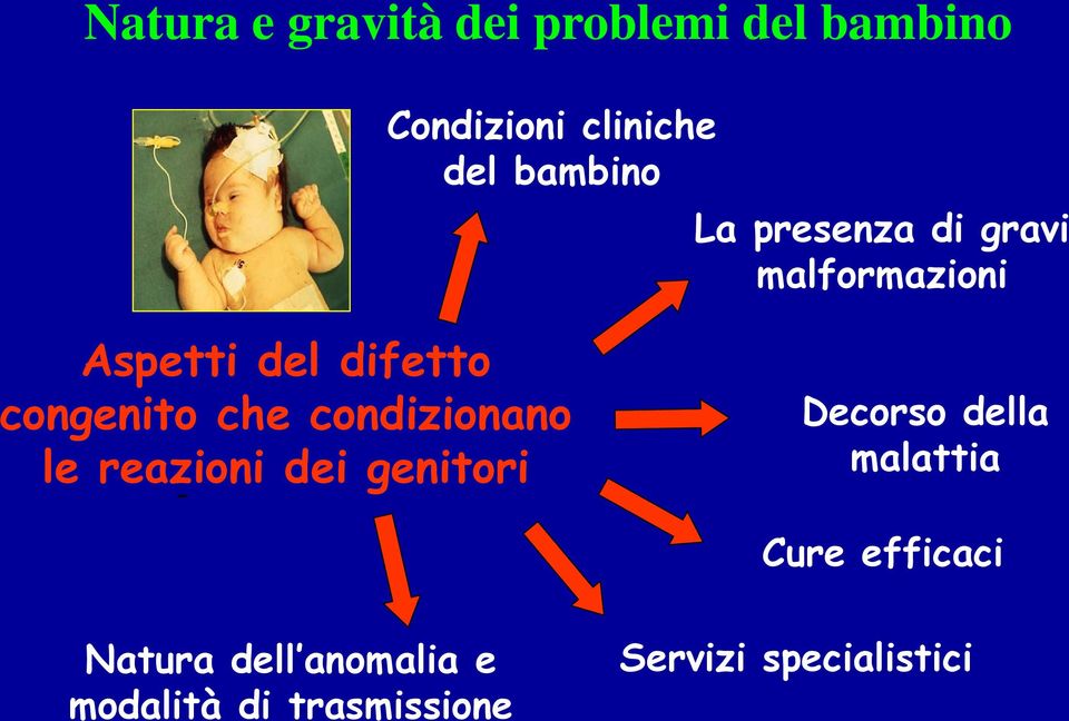 che condizionano le reazioni dei genitori - Natura dell anomalia e