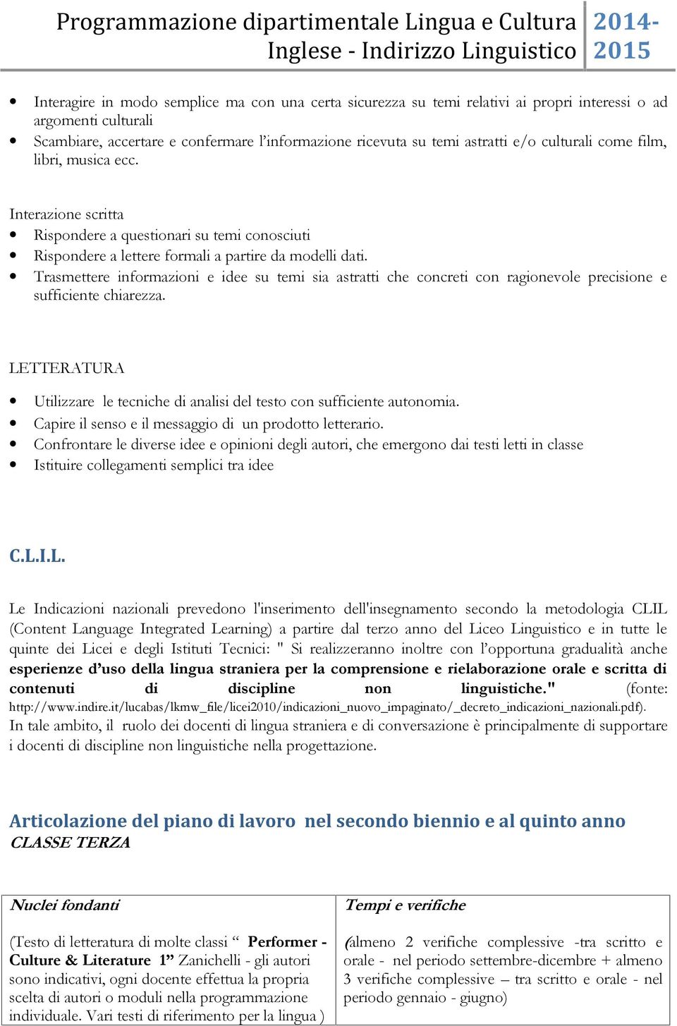 Trasmettere informazioni e idee su temi sia astratti che concreti con ragionevole precisione e sufficiente chiarezza. LETTERATURA Utilizzare le tecniche di analisi del testo con sufficiente autonomia.