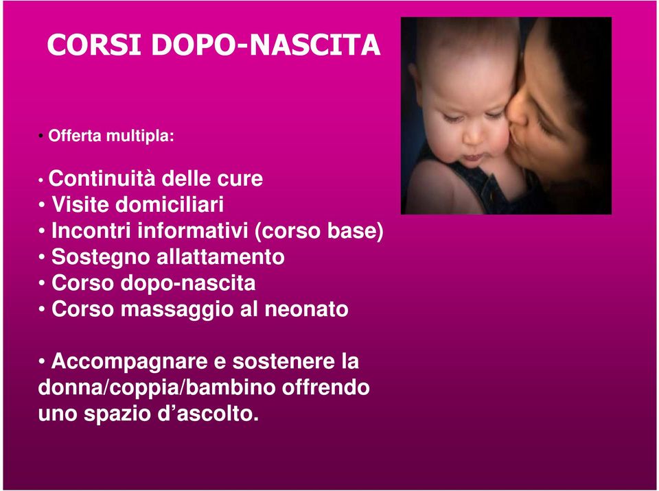 allattamento Corso dopo-nascita Corso massaggio al neonato