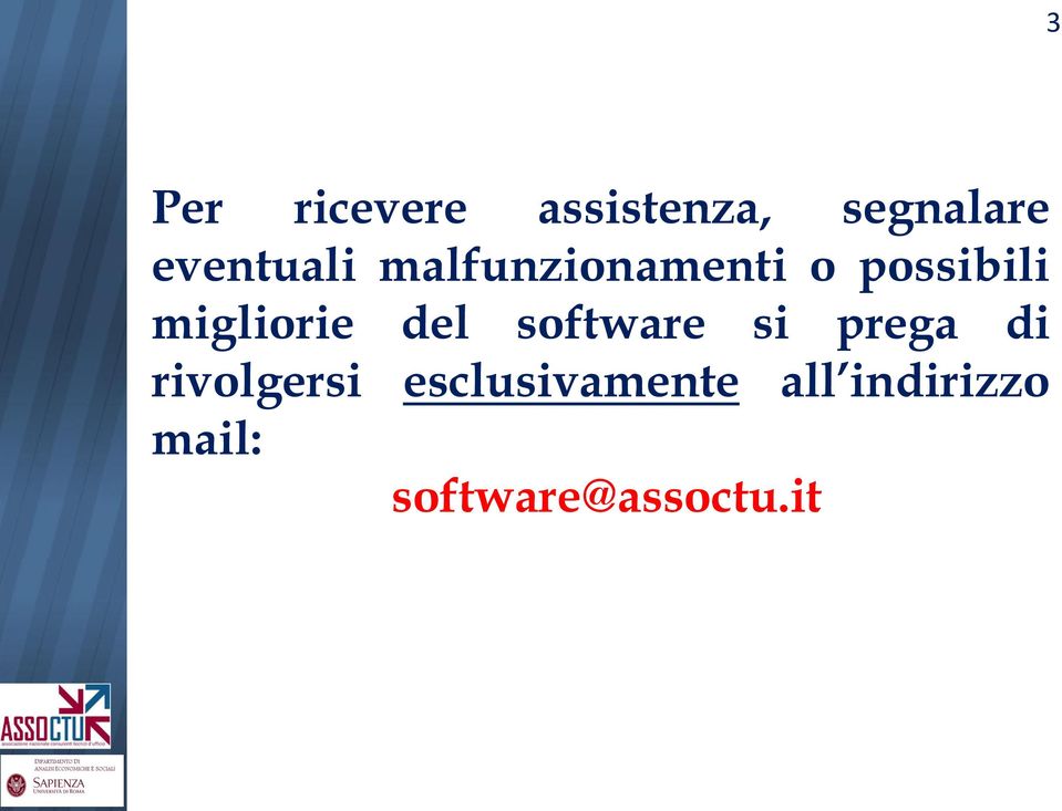 migliorie del software si prega di