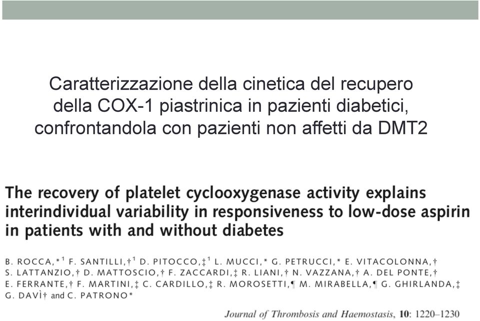 piastrinica in pazienti diabetici,