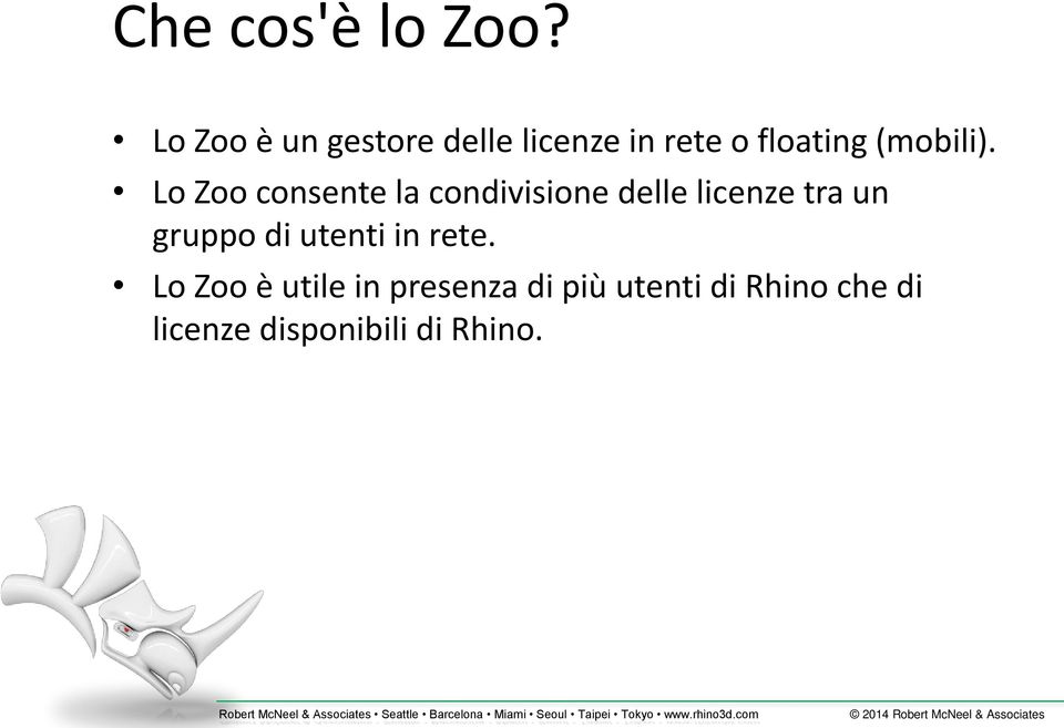 Lo Zoo consente la condivisione delle licenze tra un gruppo