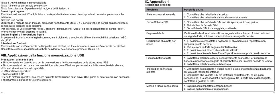 Scrivere una parola Utilizzando il metodo smart Inglese, premendo ripetutamente i tasti 2 a 9 per più volte, la parola corrispondente si comporrà ed apparirà sullo schermo.