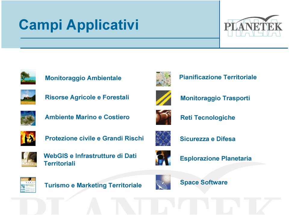 Tecnologiche Protezione civile e Grandi Rischi WebGIS e Infrastrutture di Dati