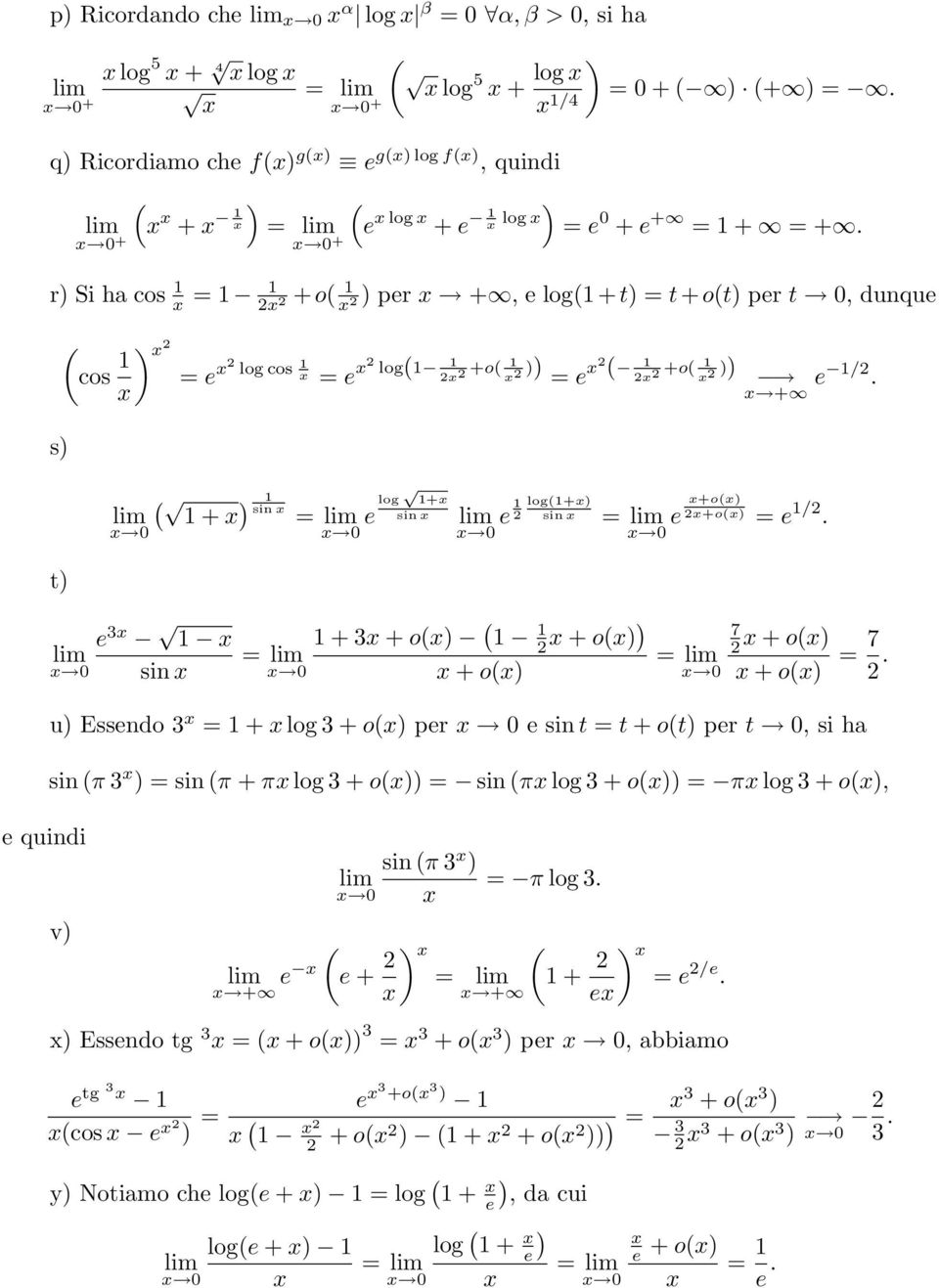 + sin e sin e log + sin = e log+ sin + + o = + o + o = e +o +o = e /. = 7 + o + o = 7.