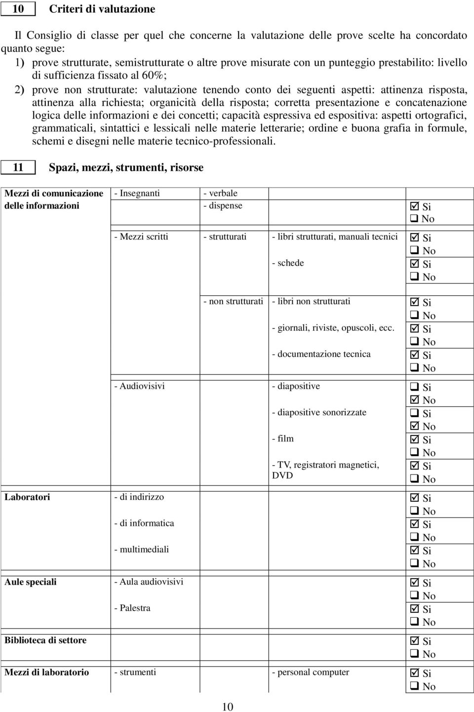 risposta; corretta presentazione e concatenazione logica delle informazioni e dei concetti; capacità espressiva ed espositiva: aspetti ortografici, grammaticali, sintattici e lessicali nelle materie