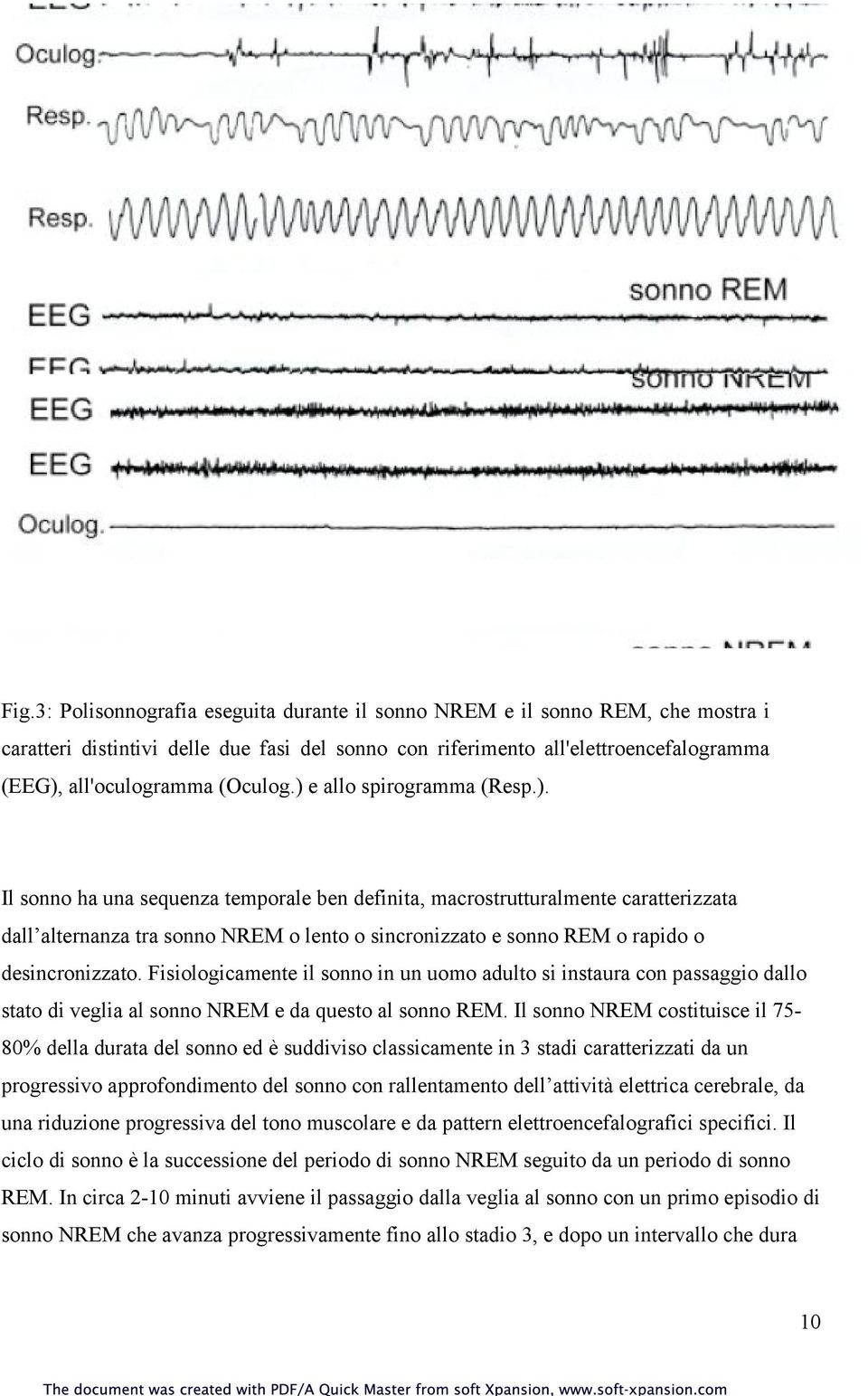 Fisiologicamente il sonno in un uomo adulto si instaura con passaggio dallo stato di veglia al sonno NREM e da questo al sonno REM.