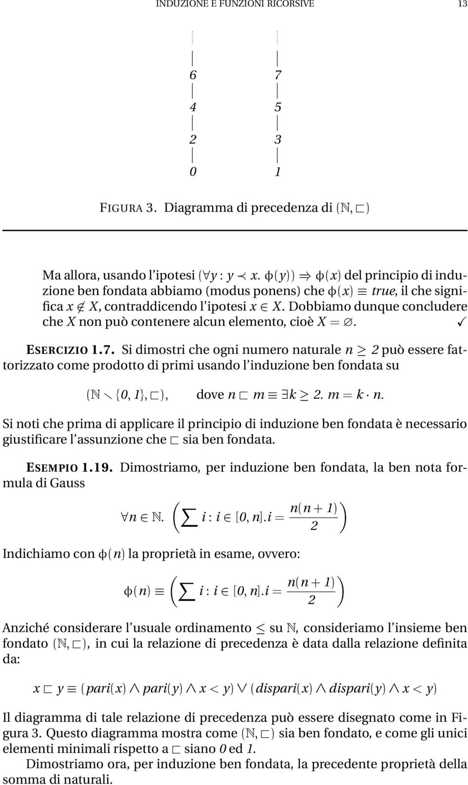 X. Dobbiamo dunque concludere che X non può contenere alcun elemento, cioè X. ESERCIZIO 1.7.