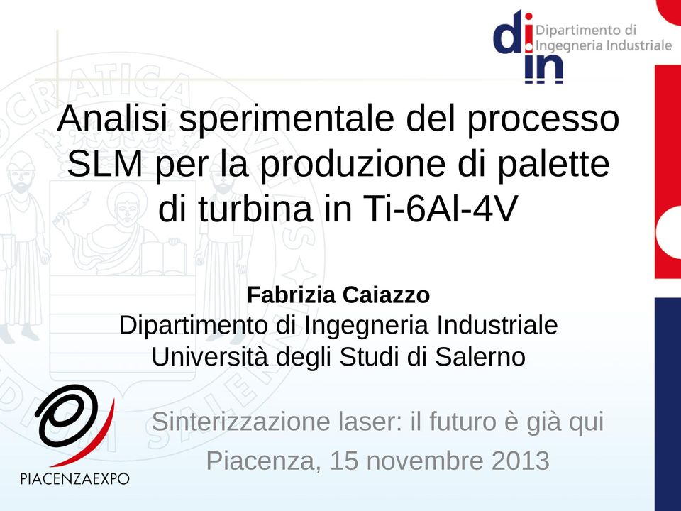 di Ingegneria Industriale Università degli Studi di Salerno