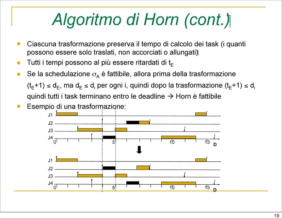 allora prima della trasformazione (t E +1) d E, ma d E d i per ogni i, quindi dopo la trasformazione (t E +1) d i quindi tutti