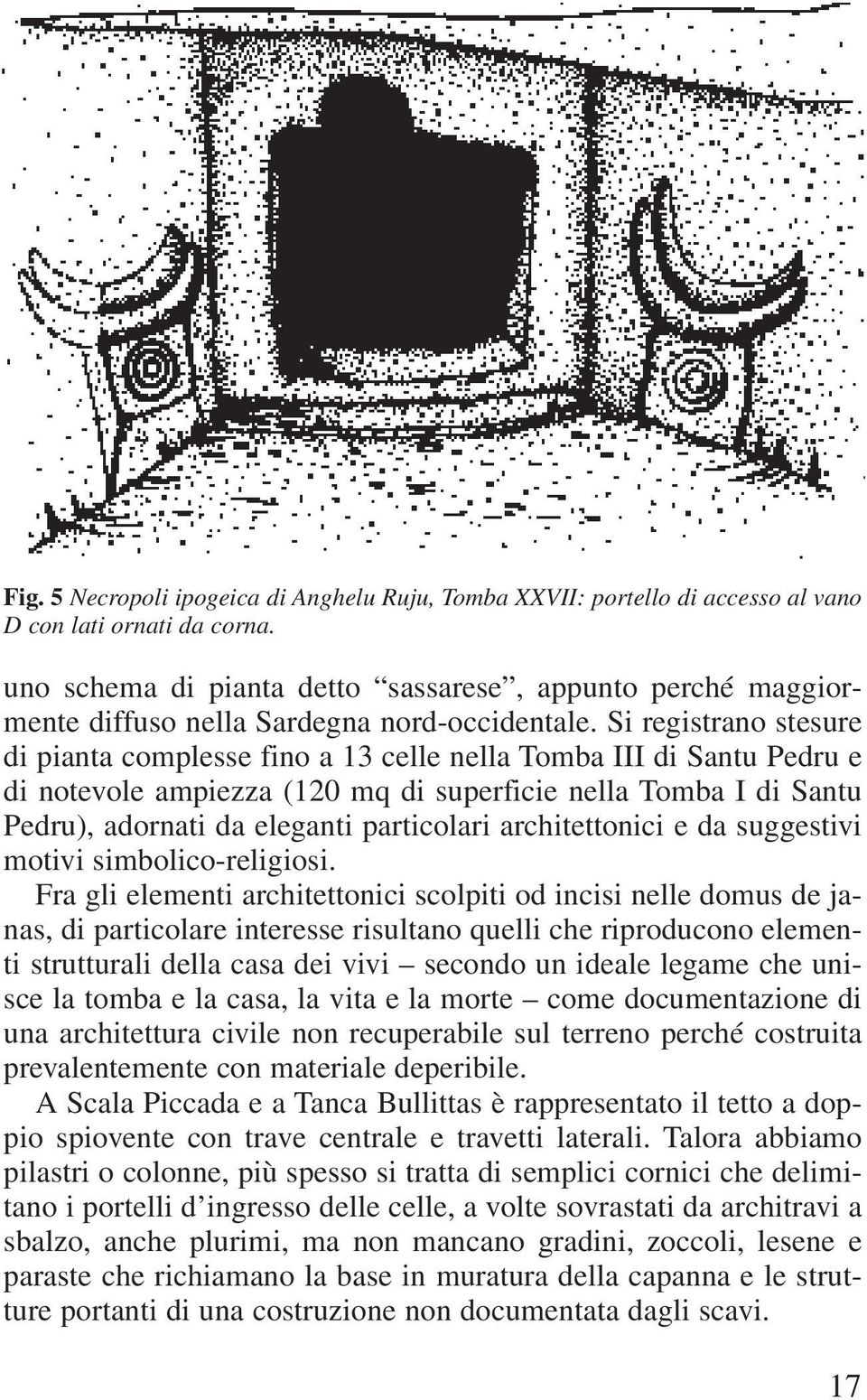 Si registrano stesure di pianta complesse fino a 13 celle nella Tomba III di Santu Pedru e di notevole ampiezza (120 mq di superficie nella Tomba I di Santu Pedru), adornati da eleganti particolari