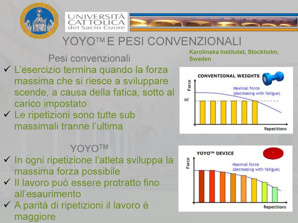 esercizio termina quando la forza massima che si riesce a sviluppare scende, a causa della fatica, sotto al