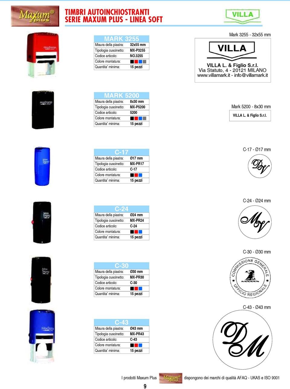 MX-PR17 C-17 C-17 - Ø17 mm D V C-24 Ø24 mm MX-PR24 C-24 C-24 - Ø24 mm M V C-30 - Ø30 mm