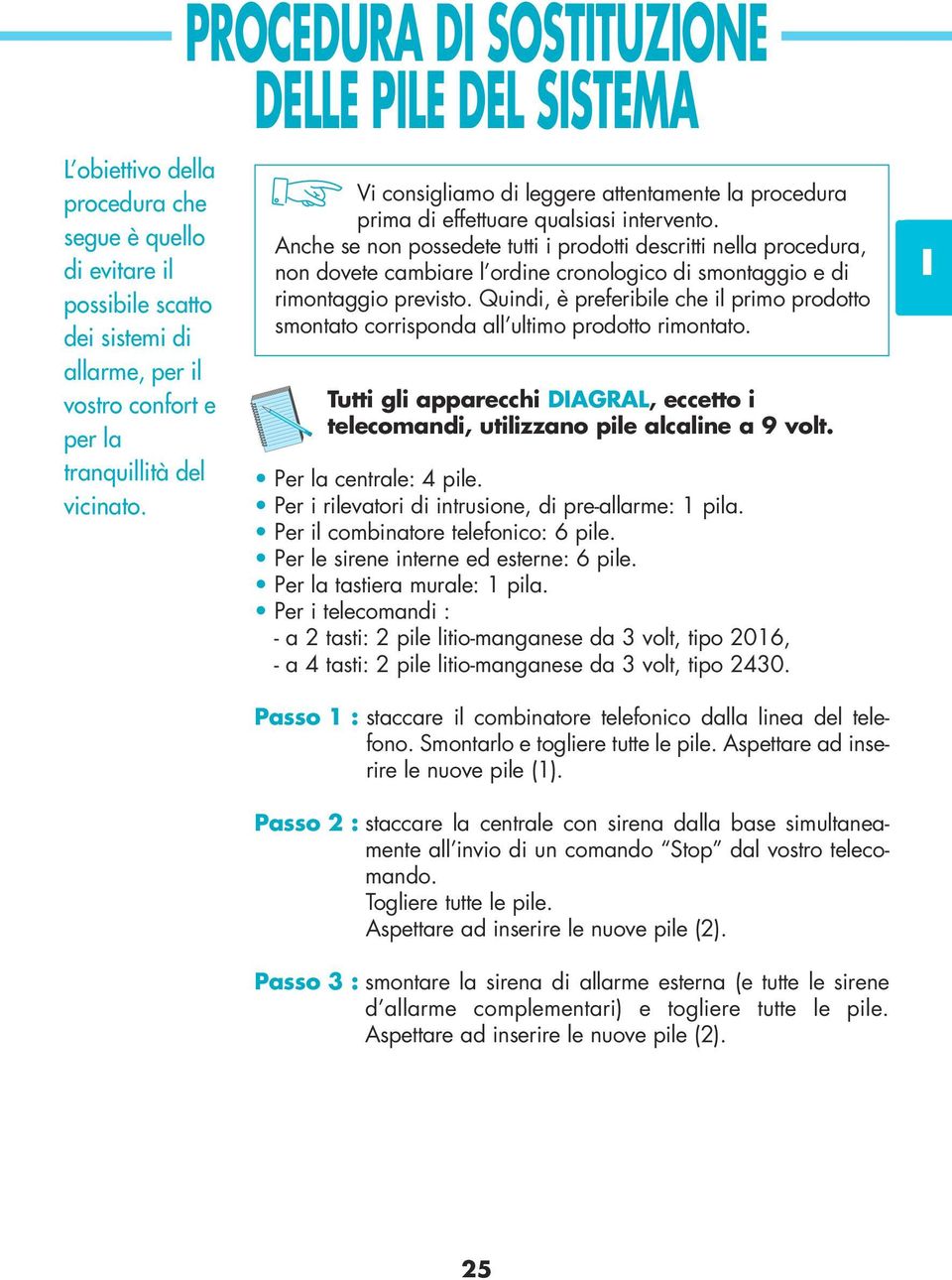 Anche se non possedete tutti i prodotti descritti nella procedura, non dovete cambiare l ordine cronologico di smontaggio e di rimontaggio previsto.