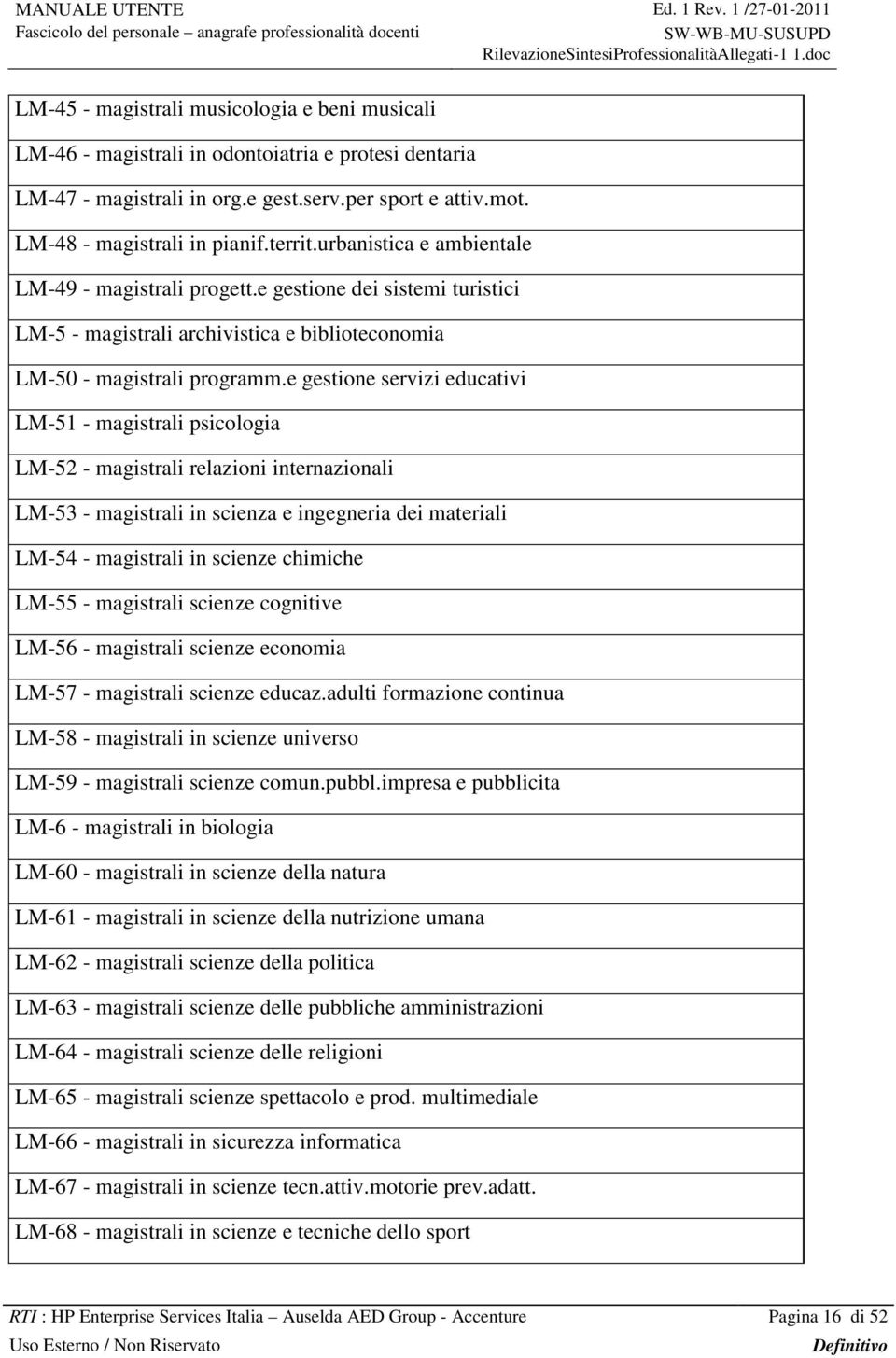 e gestione servizi educativi LM-51 - magistrali psicologia LM-52 - magistrali relazioni internazionali LM-53 - magistrali in scienza e ingegneria dei materiali LM-54 - magistrali in scienze chimiche