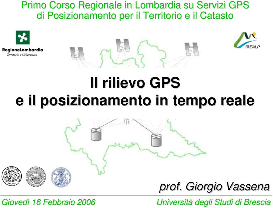 Catasto Il rilievo GPS e il posizionamento in