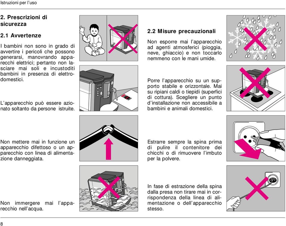 elettrodomestici. L apparecchio può essere azionato soltanto da persone istruite. N E W T H E L O O K 2.