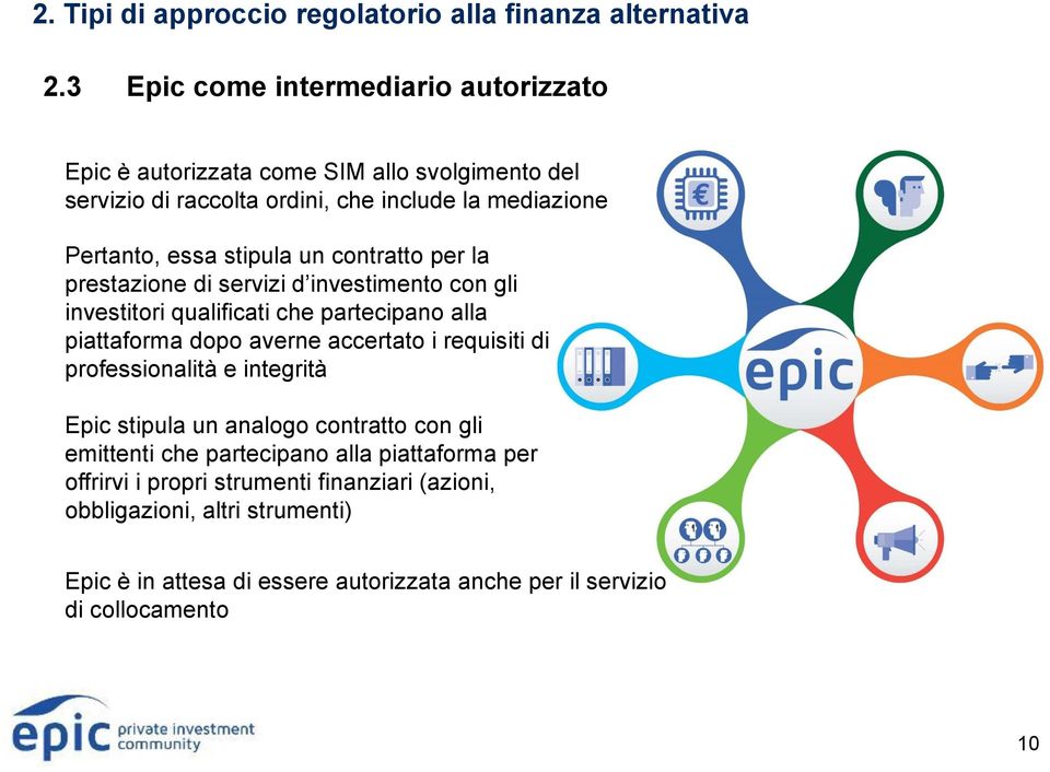 un contratto per la prestazione di servizi d investimento con gli investitori qualificati che partecipano alla piattaforma dopo averne accertato i requisiti di