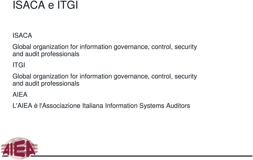 for information governance, control, security and audit