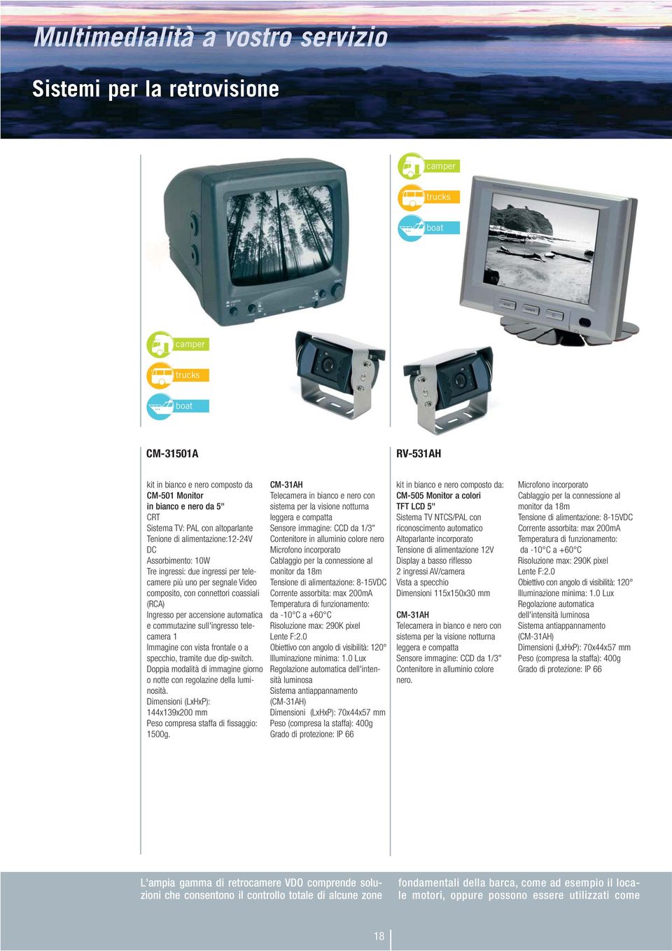 commutazine sull'ingresso telecamera 1 Immagine con vista frontale o a specchio, tramite due dip-switch. Doppia modalità di immagine giorno o notte con regolazine della luminosità.