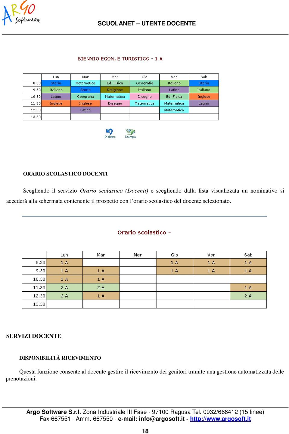 scolastico del docente selezionato.