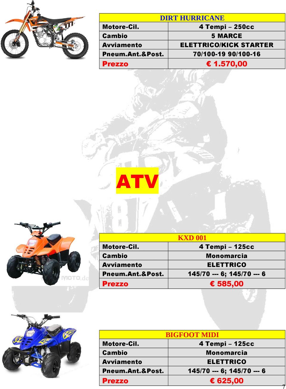 570,00 ATV KXD 001 145/70 --- 6; 145/70 ---