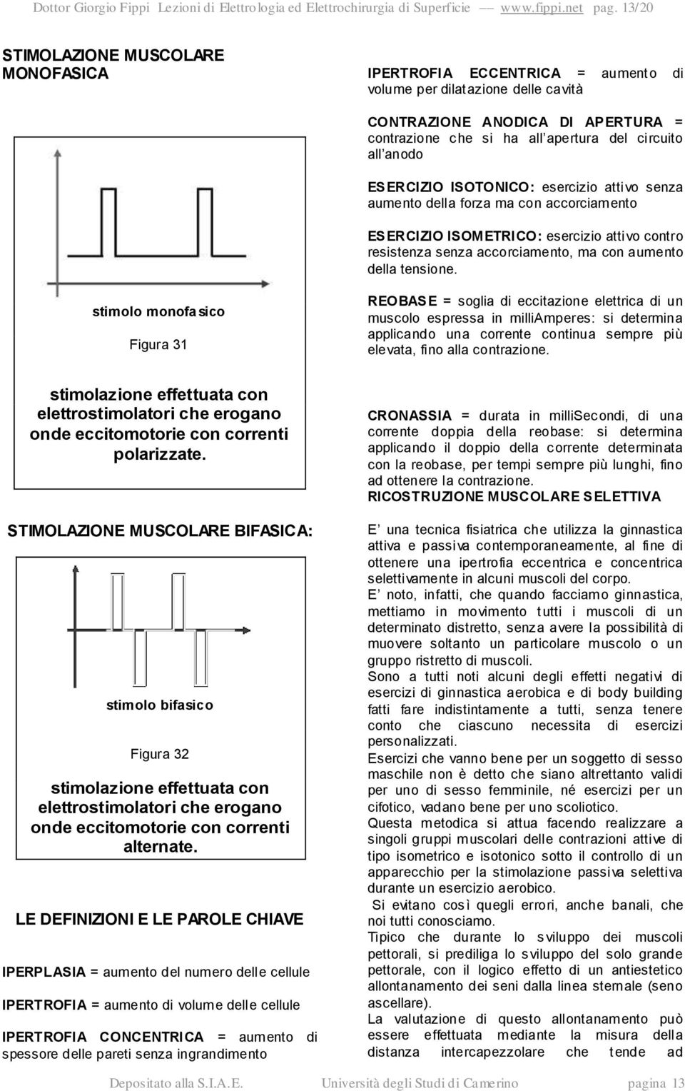 anodo ESERCIZIO ISOTONICO: esercizio attivo senza aumento della forza ma con accorciamento ESERCIZIO ISOMETRICO: esercizio attivo contro resistenza senza accorciamento, ma con aumento della tensione.