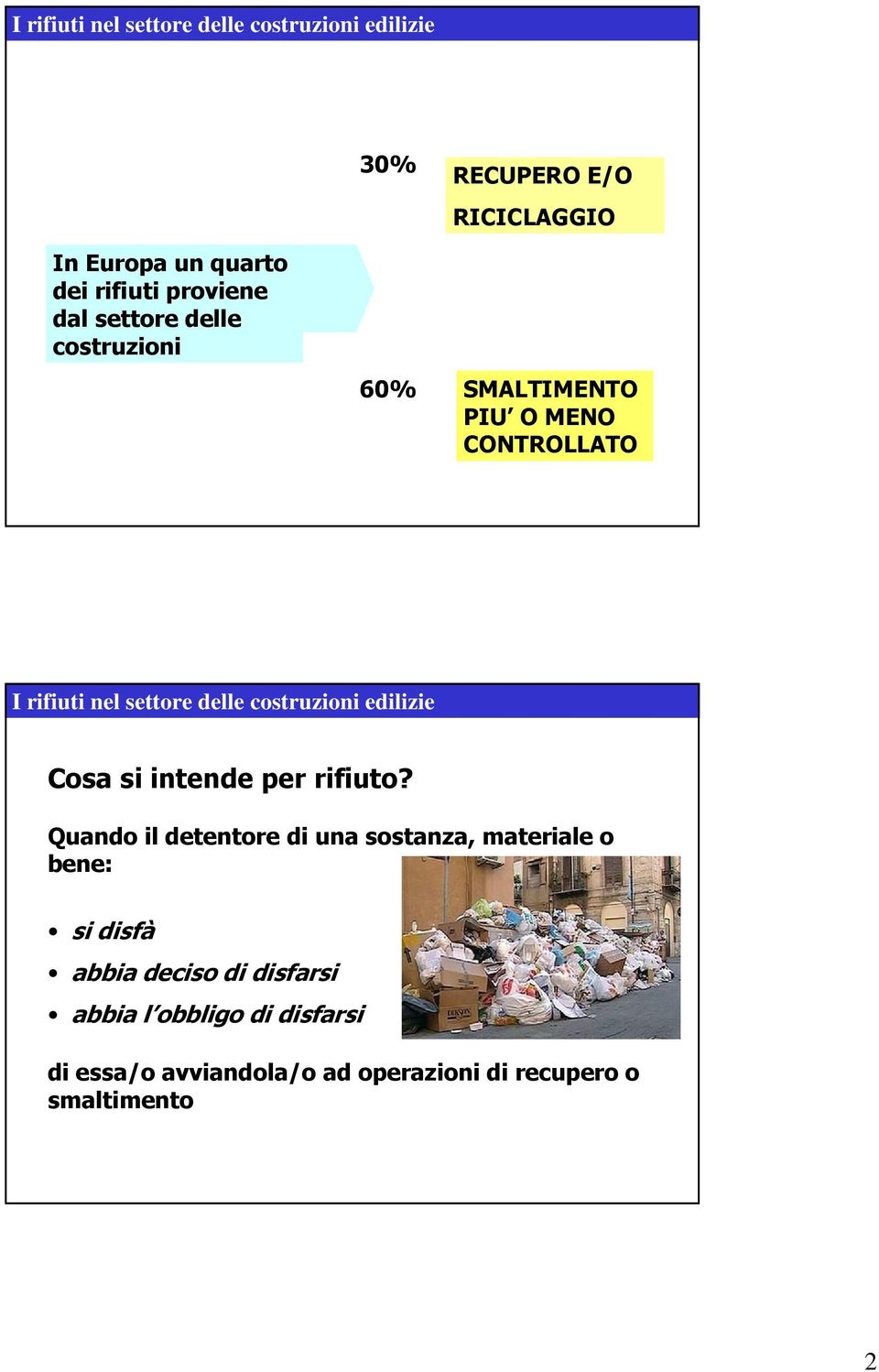 costruzioni edilizie Cosa si intende per rifiuto?