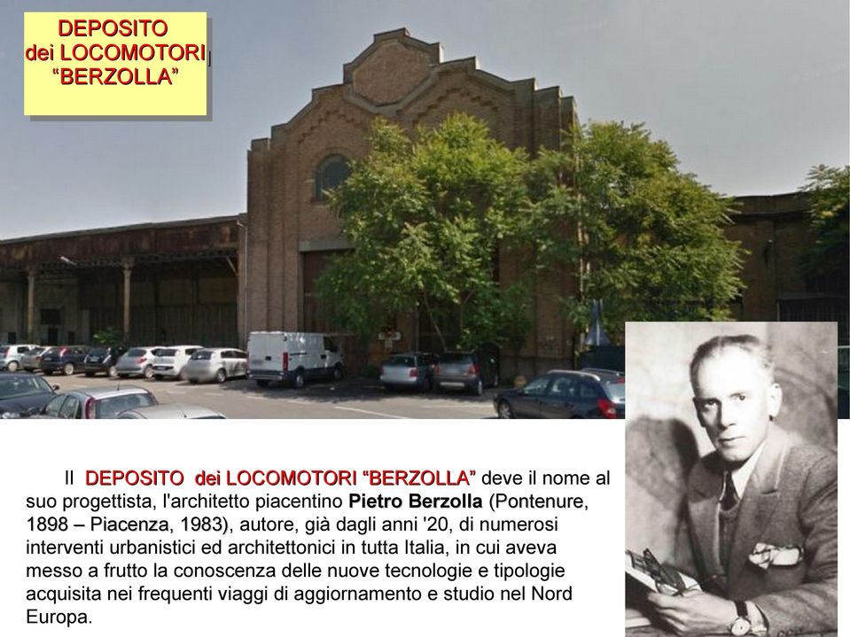 dagli anni '20, di numerosi interventi urbanistici ed architettonici in tutta Italia, in cui aveva messo a frutto