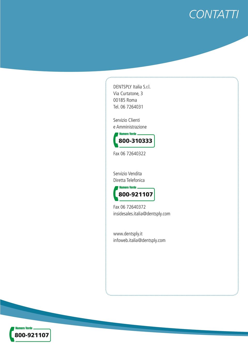 Servizio Vendita Diretta Telefonica Fax 06 72640372 insidesales.