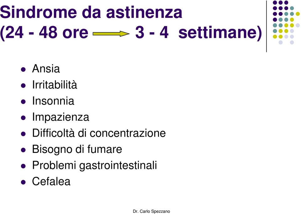 Impazienza Difficoltà di concentrazione