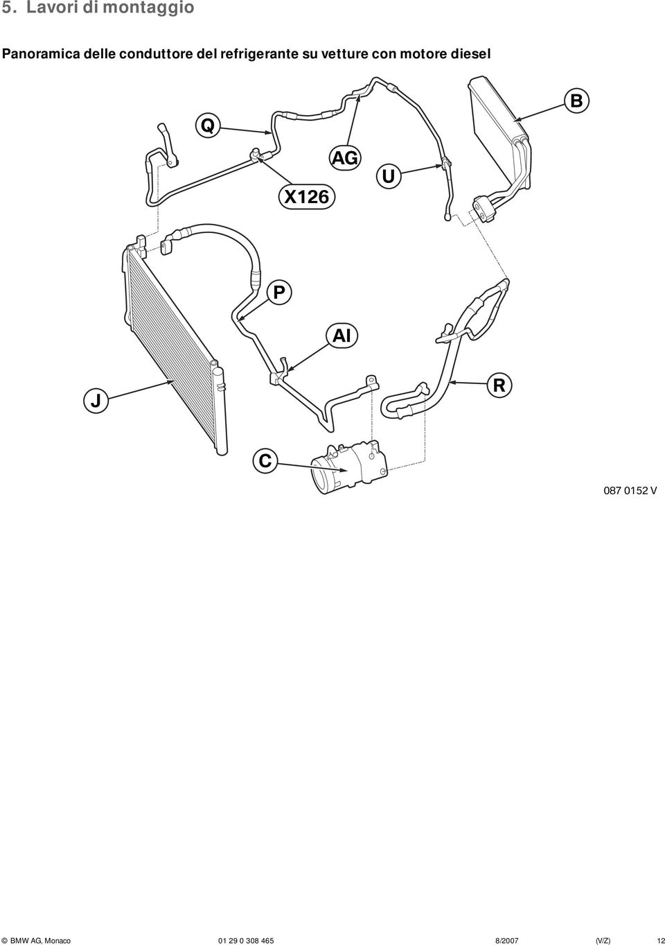 motore diesel Q B X6 AG U P AI J R C 087