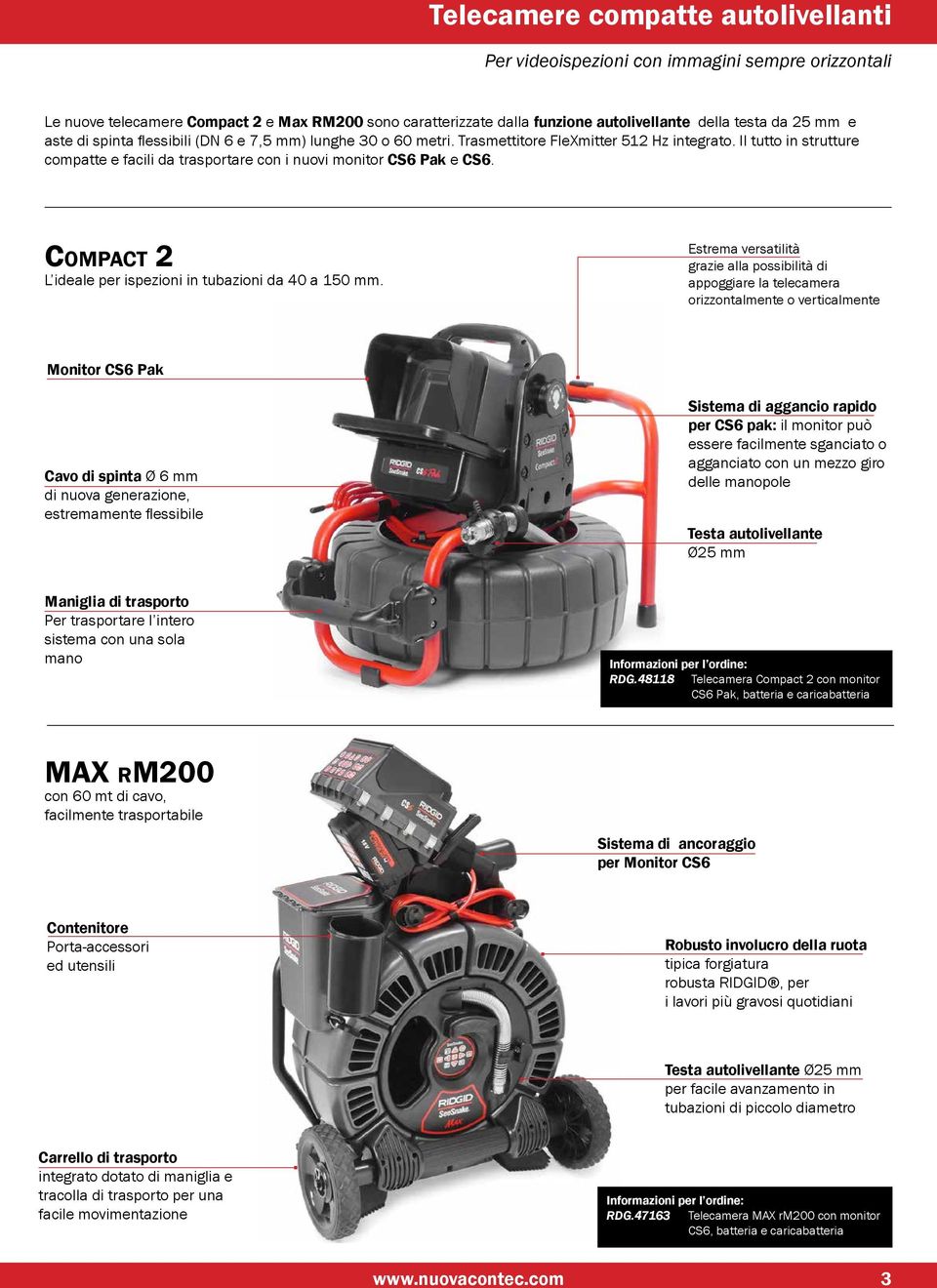 Compact 2 L ideale per ispezioni in tubazioni da 40 a 150 mm.