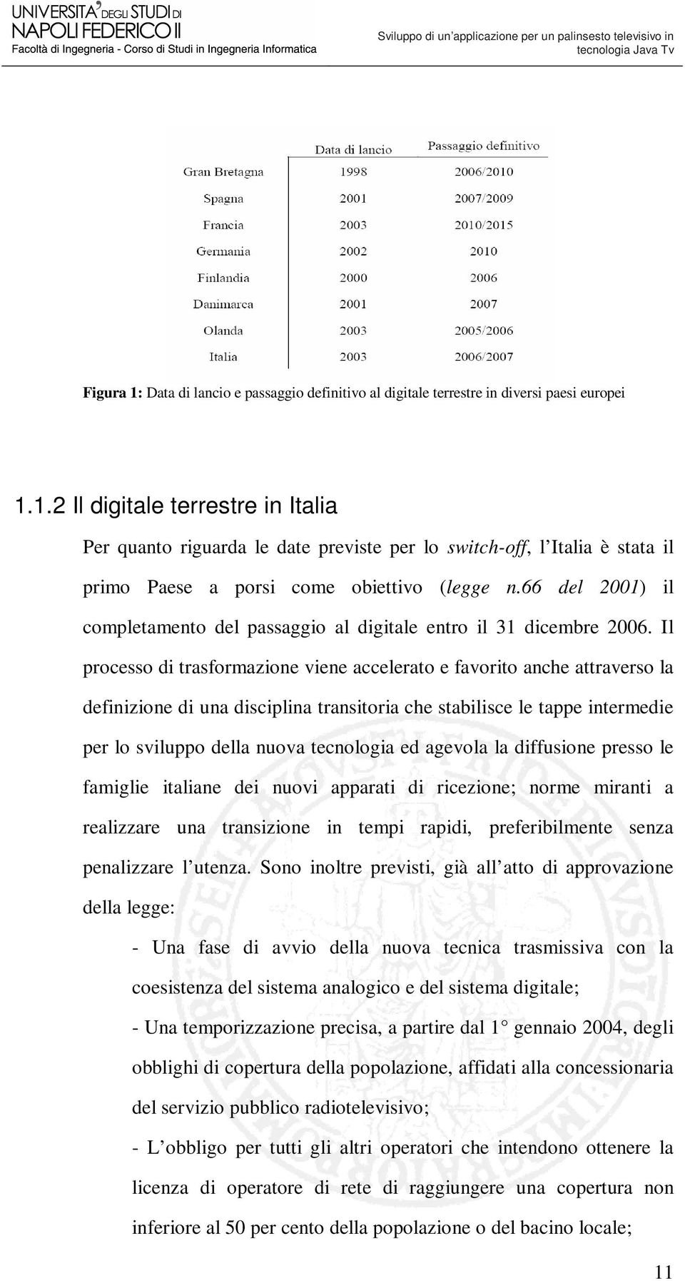 Il processo di trasformazione viene accelerato e favorito anche attraverso la definizione di una disciplina transitoria che stabilisce le tappe intermedie per lo sviluppo della nuova tecnologia ed