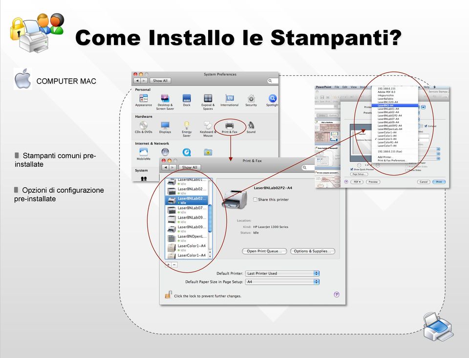 comuni preinstallate