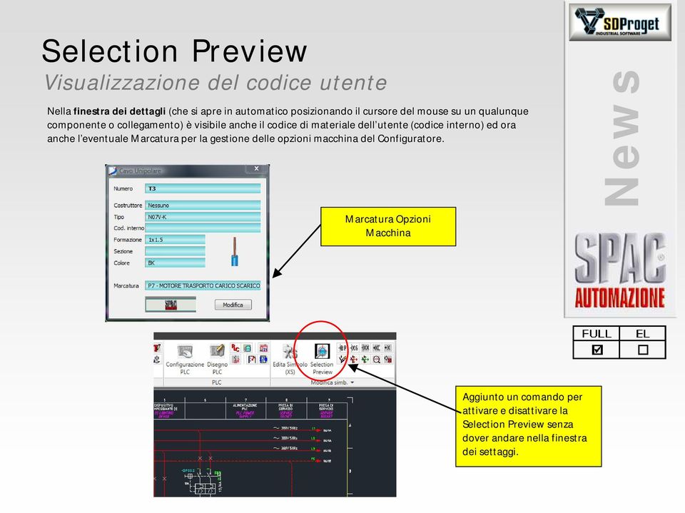 (codice interno) ed ora anche l eventuale Marcatura per la gestione delle opzioni macchina del Configuratore.