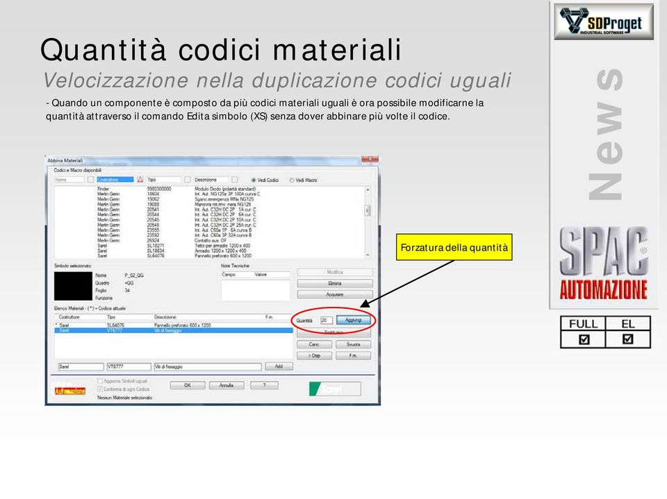 è ora possibile modificarne la quantità attraverso il comando Edita