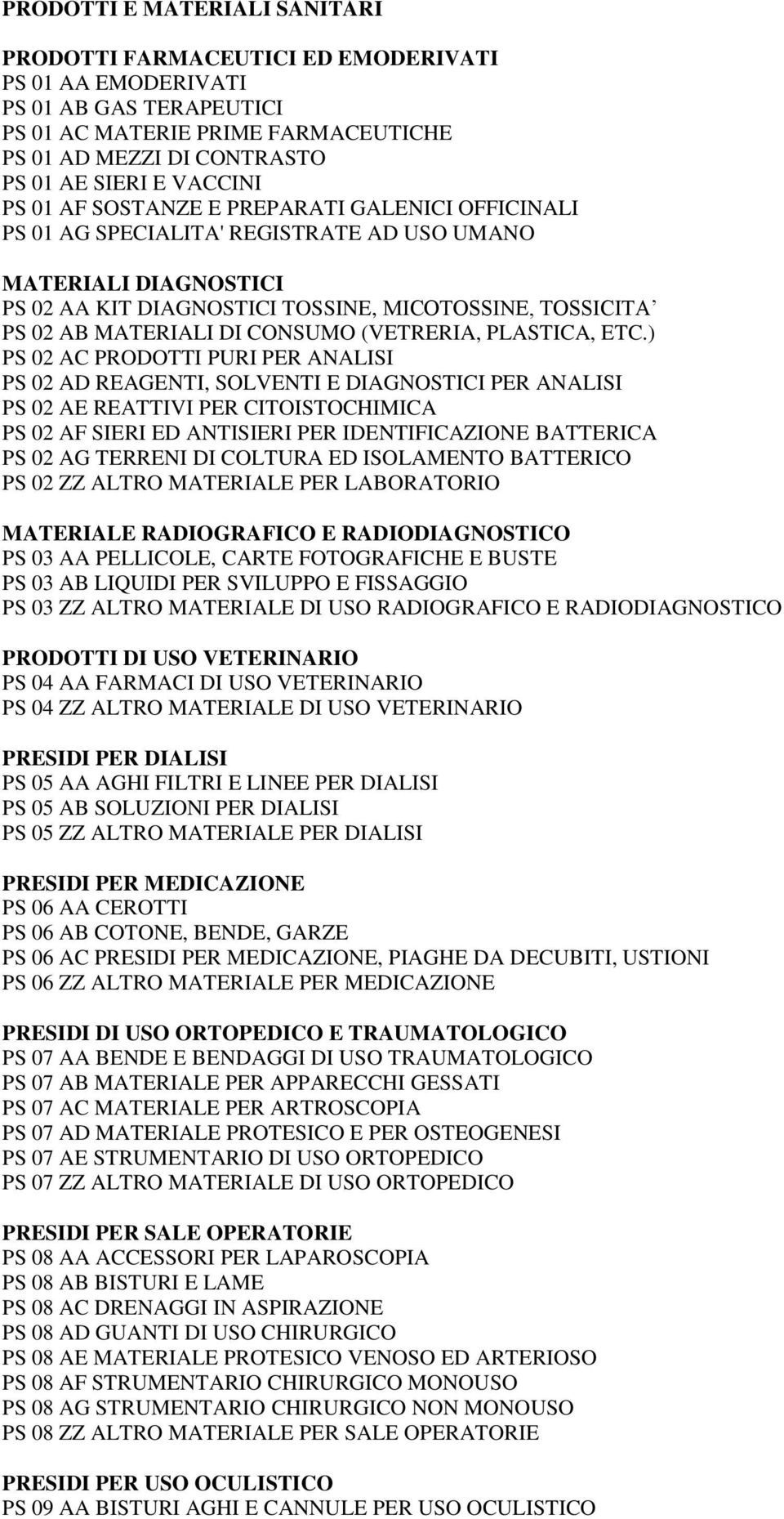 MATERIALI DI CONSUMO (VETRERIA, PLASTICA, ETC.