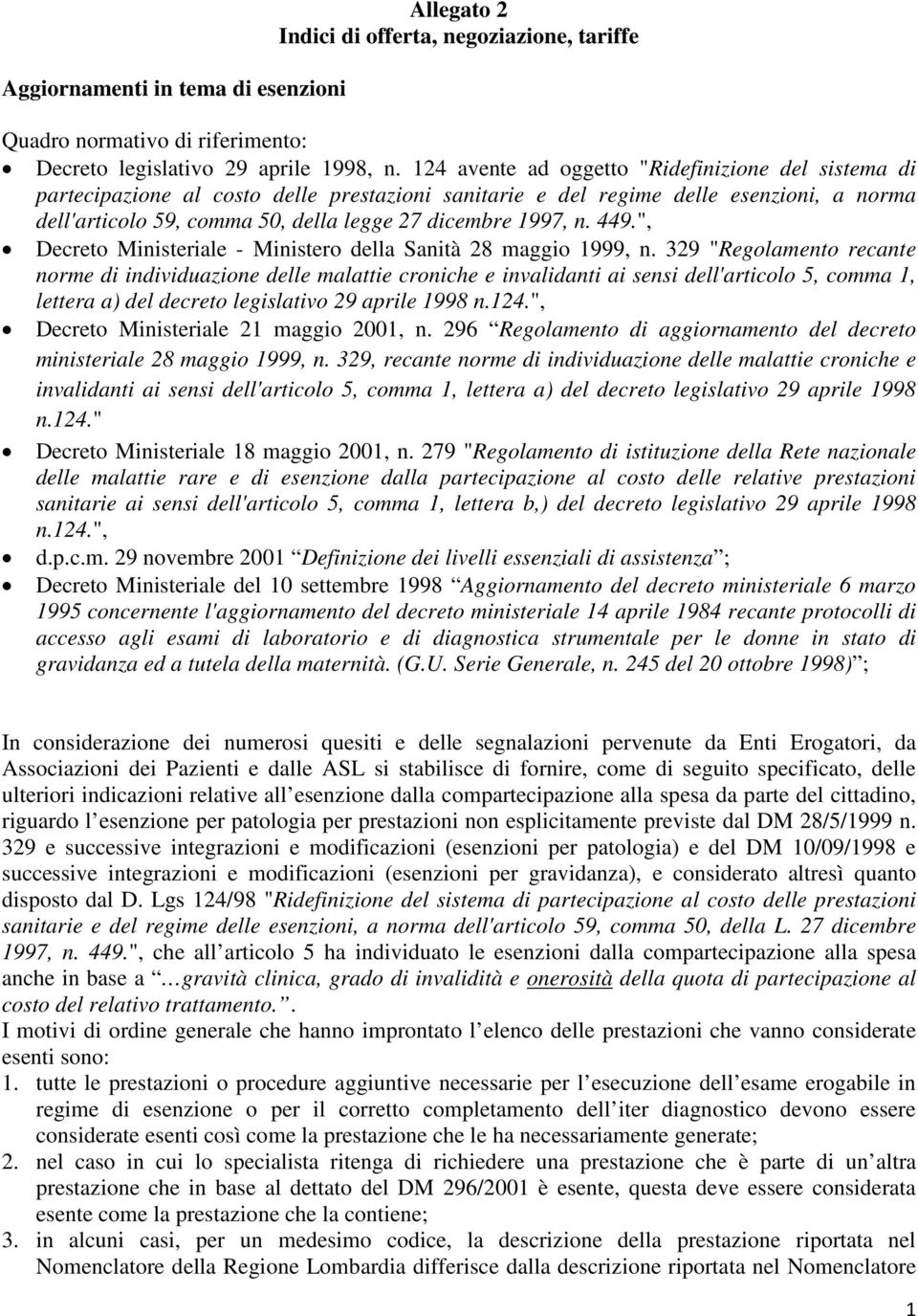 n. 449.", Decreto Ministeriale - Ministero della Sanità 28 maggio 1999, n.
