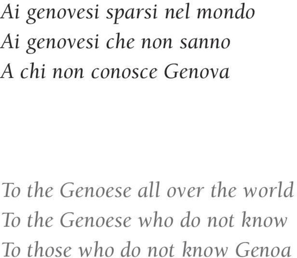 the Genoese all over the world To the